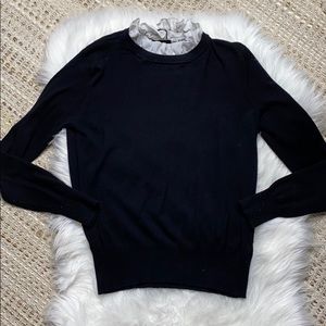 Zara black sweater with peplum neck line